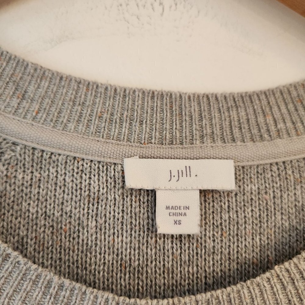 J. Jill Cotton Blend Grey Longline Knit Sweater Women's Size XS - Picture 4 of 6